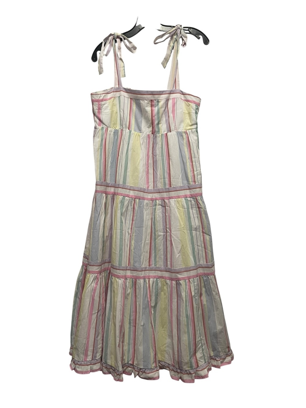 Chelsea & Violet Striped Sleeveless midi Dress women M pastel vacation resort